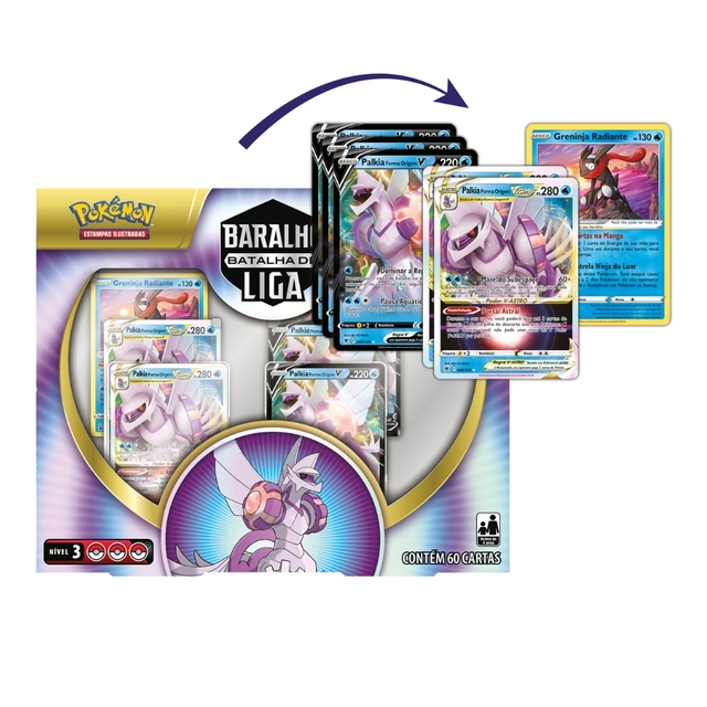 Box Pokémon Baralho Batalha de Liga Palkia Forma Origem V-ASTRO Copag  Original Lacrado 60 Cartas para jogar