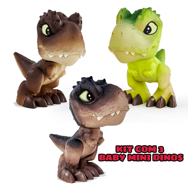 Boneco Articulado 12cm Baby Dinossauro Jurassic World Universal Dino T-Rex  Verde Laranja Preto Pupee