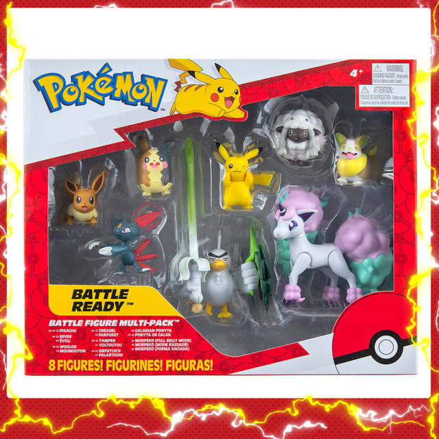 Pack c/ 3 Bonecos Pokémon Battle Figure Set - Jazwares