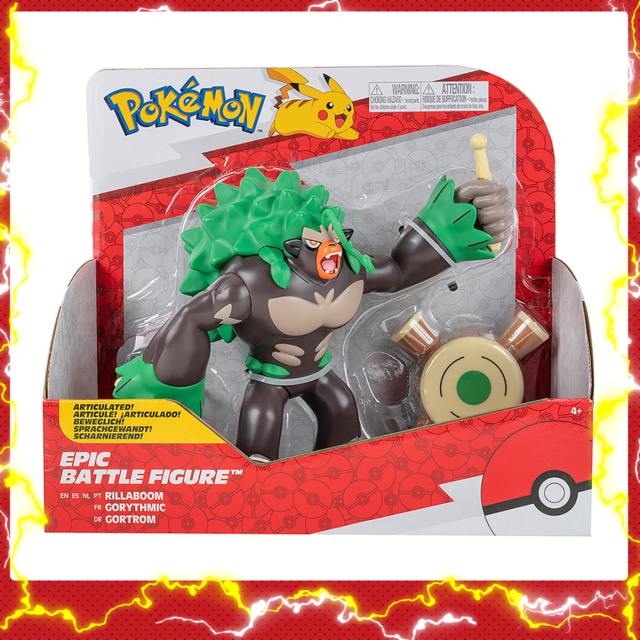 Boneco Pokémon Rillaboom Figura de Batalha Épica de 18 cm - Sunny