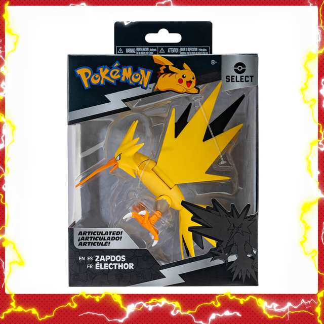 Pokémon Zapdos Boneco Articulado Trio Lendário de Kanto - Sunny