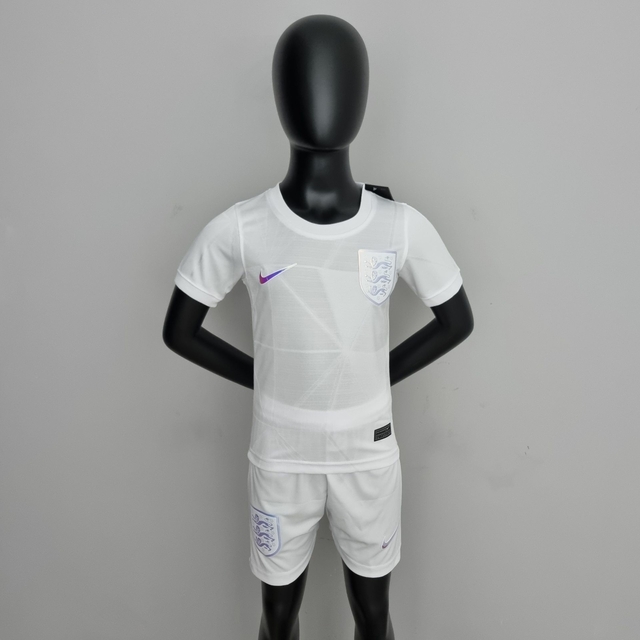 Kit Infantil Inglaterra 22-23 Camisa + Shorts Torcedor Nike - Branco