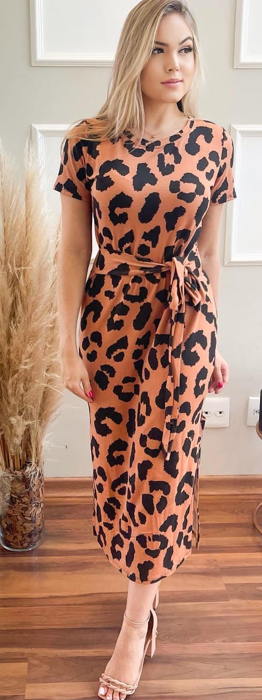 Animal midi cheap dress