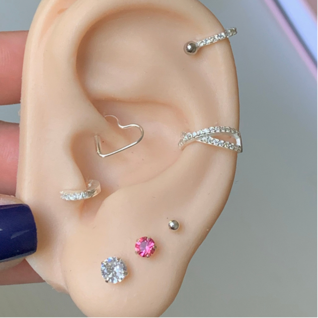 ♡ Piercing Cluster Cobrinha ♡ Prata 925