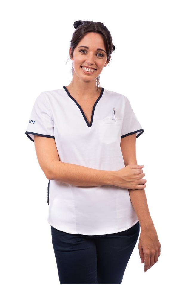 Ambo Aloe Blanco con diseño para Mujer y uniformes médicos