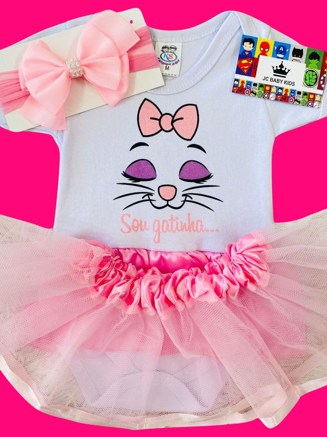 Body + Saia Tule - Gata Marie - Comprar em JC BABY KIDS