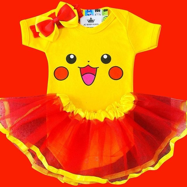 Romper Pikachu Pokemon (3 A 9 Meses) Menino Bebês Fantasia