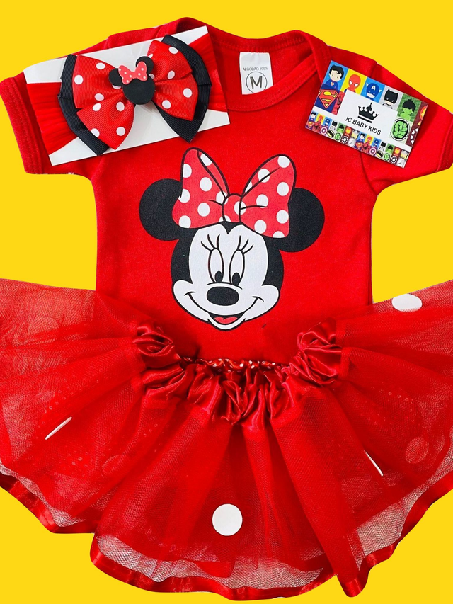 Body + Saia Tule - Minnie " Vermelha " - JC BABY KIDS