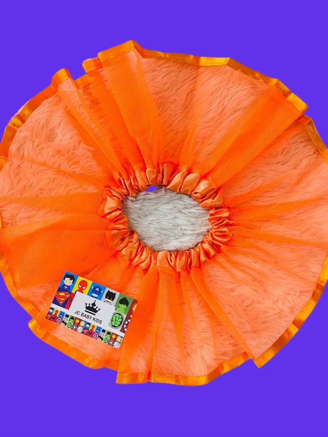 Saia de tule sales preta e laranja