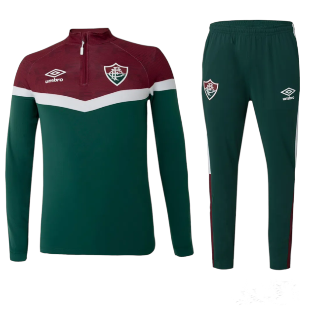 Conjunto Blus o Fluminense 2023 Masculina Gren e Verde