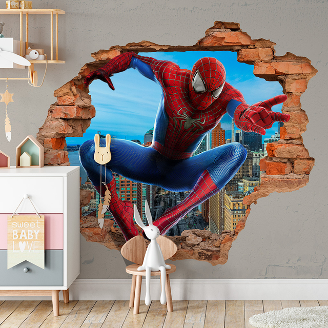 Papel de Parede Adesivo Homem Aranha Muro Camurça