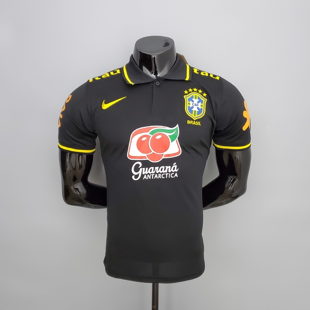 Camisa Polo Seleção Brasileira Treino - Torcedor Nike Masculina - Preta