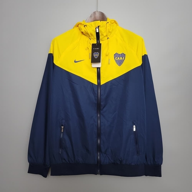 Jaqueta Corta Vento Boca Juniors Azul e Amarelo Nike