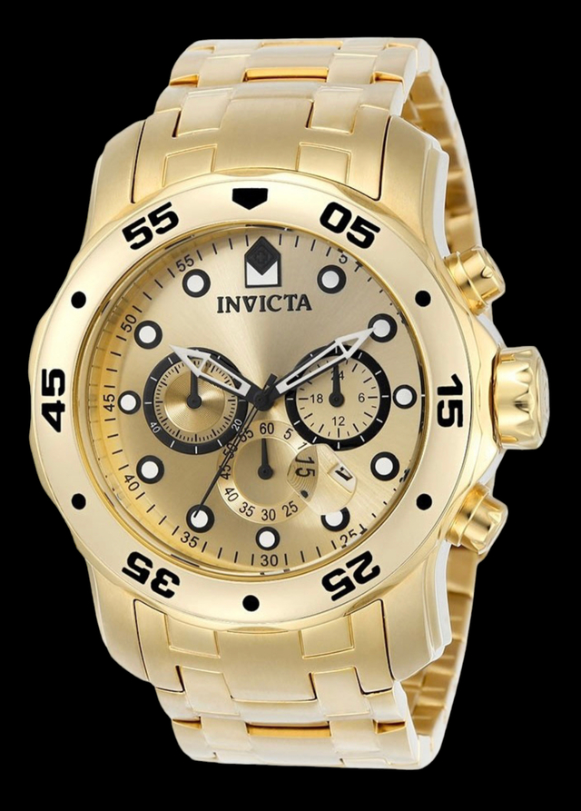 REL GIO INVICTA PRO DRIVER 100 ORIGINAL BANHADO A OURO C CAIXA E