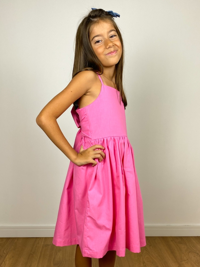 Vestido Infantil Barbie Princesa Rosa Chiclete com Cinto