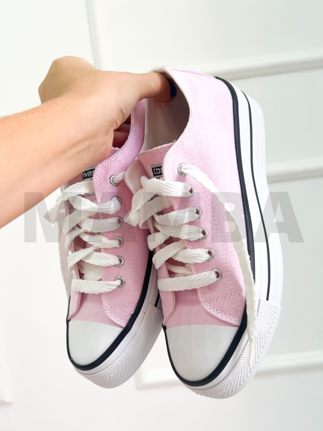 Zapatillas converse best sale plataforma rosa