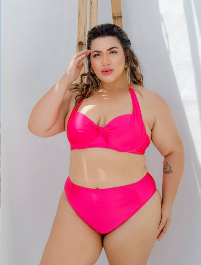 Biquíni Plus Size Kiara  Pink - Comprar em Bella Mar