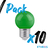 Foco Lamparita Led ETHEOS - 1w - Gota G45 Verde p/ guirnaldas Pack x10