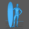 Homem em Pé Segurando Prancha de Surf