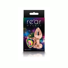 Plug Anal Aluminio Dorado Chico Gema Multicolor Rear Assets - comprar en línea