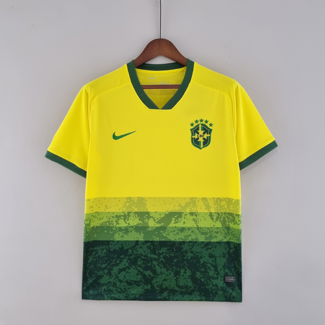 CAMISETA BRASIL JOGO FUTEBOL TORCEDOR ELITE MASCULINA - Amarelo