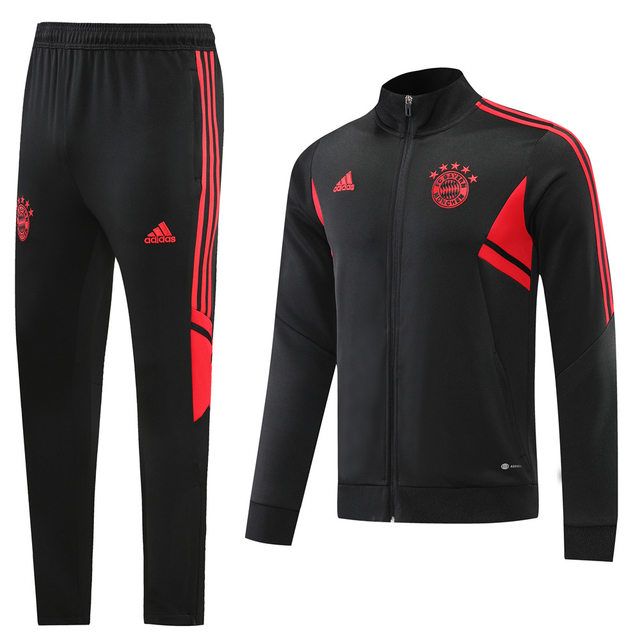 CONJUNTO JAQUETA BAYERN DE MUNCHEN 22/23 -ADIDAS- PRETO-MASCULINA