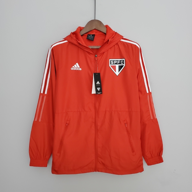 JAQUETA CORTA VENTO SÃO PAULO 22/23 ADIDAS-MASCULINA-VERMELHO