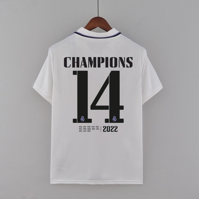 Camisa Real Madrid l 21/22 Versão Jogador Final Da Champions