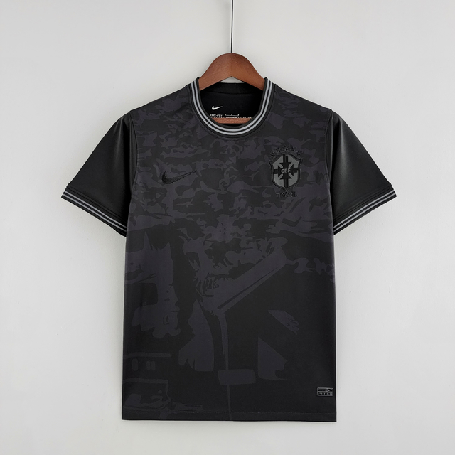 CAMISA SELEÇÃO BRASIL VERSION ALL BLACK 2022 TORCEDOR-NIKE- MASCULINA -PRETO