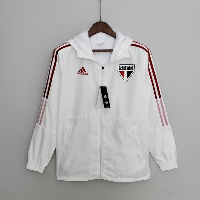 JAQUETA CORTA VENTO SÃO PAULO 22/23 ADIDAS-MASCULINA-BRANCA