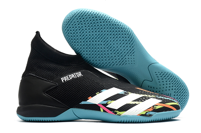 Chuteira Futsal adidas PREDATOR 20.3 Laceless IN IC-Preto/Azul