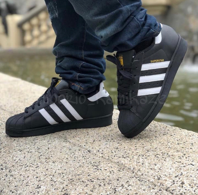 Adidas Superstar Preto Com Branco