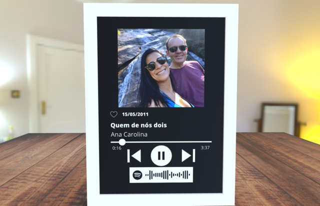 Placa Spotify Música do Casal Personalizada 2 - Namorados 56