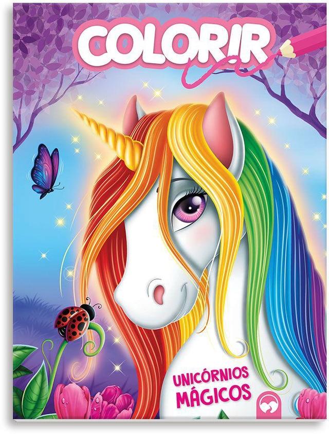 Lindo livro de colorir com unicórnio