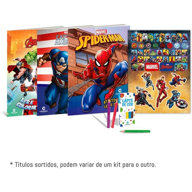 Kit Aprender e Divertir Marvel Diversão em 4 Livros de Colorir + Jogo da  Memória + Máscara Pintar Desenho - Outros Livros - Magazine Luiza