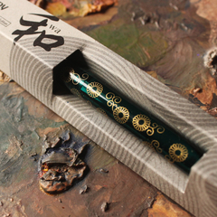 Caneta tinteiro Platinum Preppy de edição limitada - Verde com detalhes dourados (Kiku Karakusa) ponta 0.3 na internet