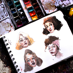 Estojo de tinta aquarela 12 "skin tones" (linha profissional) - comprar online