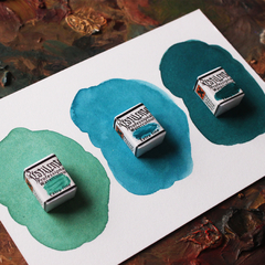 Trio de aquarelas turquesas (aquarelas de linha profissional)