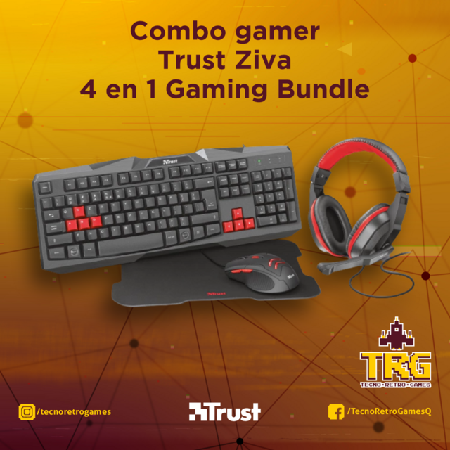 Combo gamer trust 4 en 1 auricular pad teclado mouse