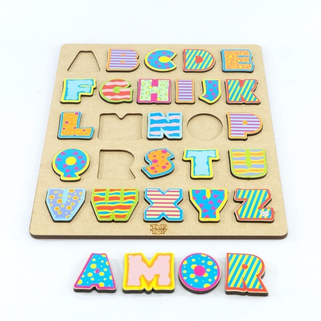 Material pedagogico quebra cabeca alfabeto