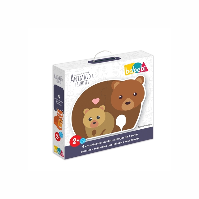 Quebra-cabeça Animais e Filhotes - Kit com 10 Quebra-cabeças
