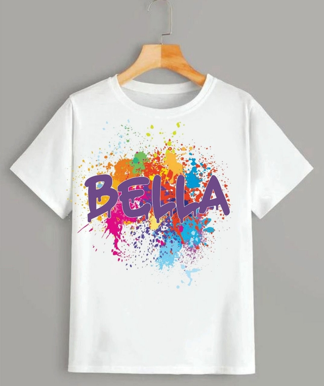 Camiseta Infantil Personalizada - Jato de Tinta Com Nome