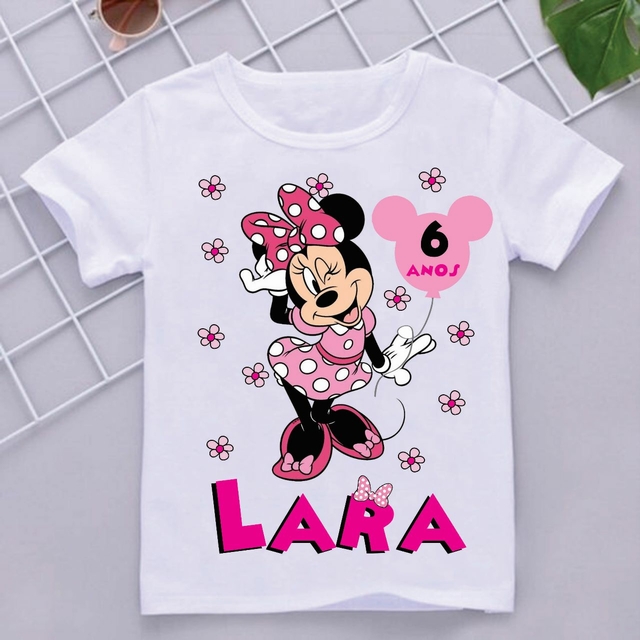Camiseta Infantil ou Adulta - Minnie Rosa