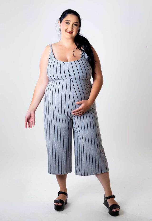 Macacão gestante plus size best sale