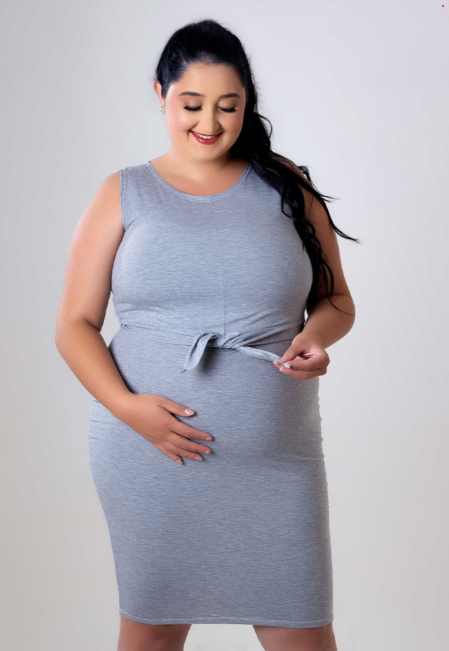 Vestido 3 em 1 Gestante Amamentação Tubinho Com Blusinha Plus Size