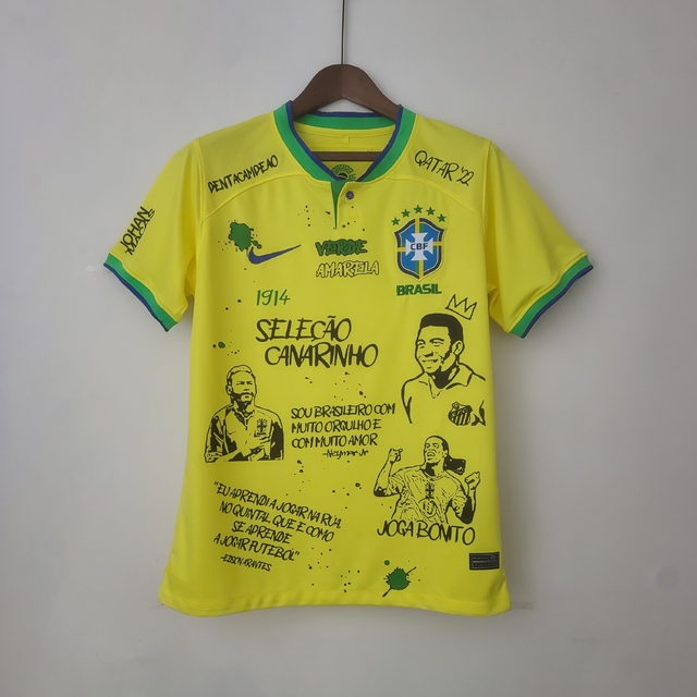 Camisa Seleção Brasil 1 Home Concept 22/23 Nike Amarelo