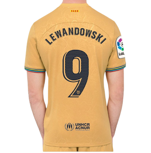 Camisa Barcelona 2 Away Dourado 22/23 Lewandowski 9 R$ 179,90