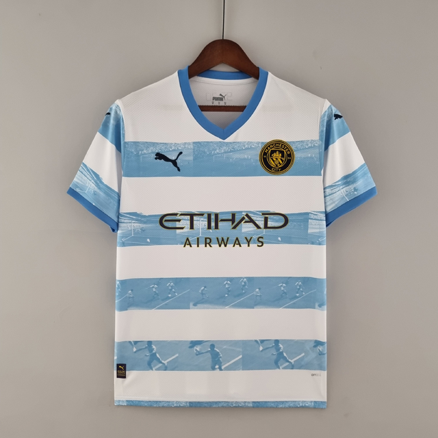 Camisa Manchester City 22/23 Versão Torcedor Pré-Jogo - Azul