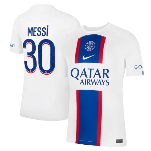 Camisa Paris Saint-Germain Third Messi 30 Branco Por Apenas R$ 179,90