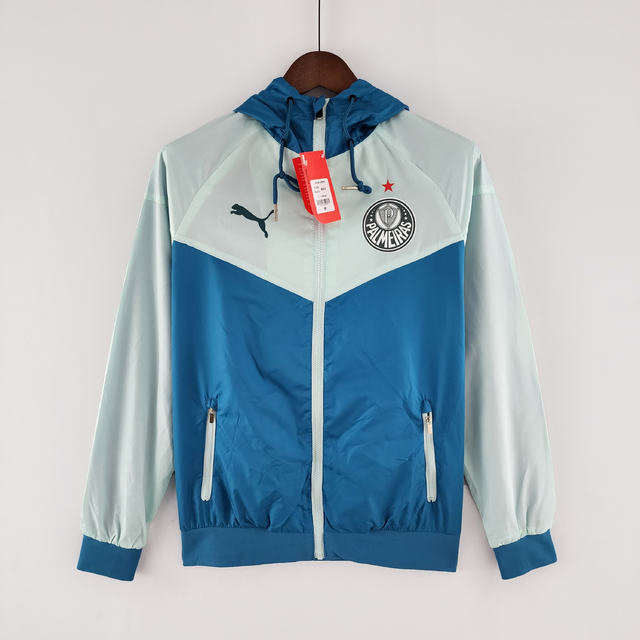 Jaqueta Corta Vento Palmeiras 22/23 Puma Masculina Azul Marinho